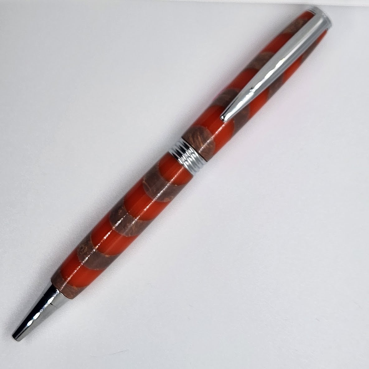 Trimline Pen - Acrylic Orange and Brown w/ Chrome Finish