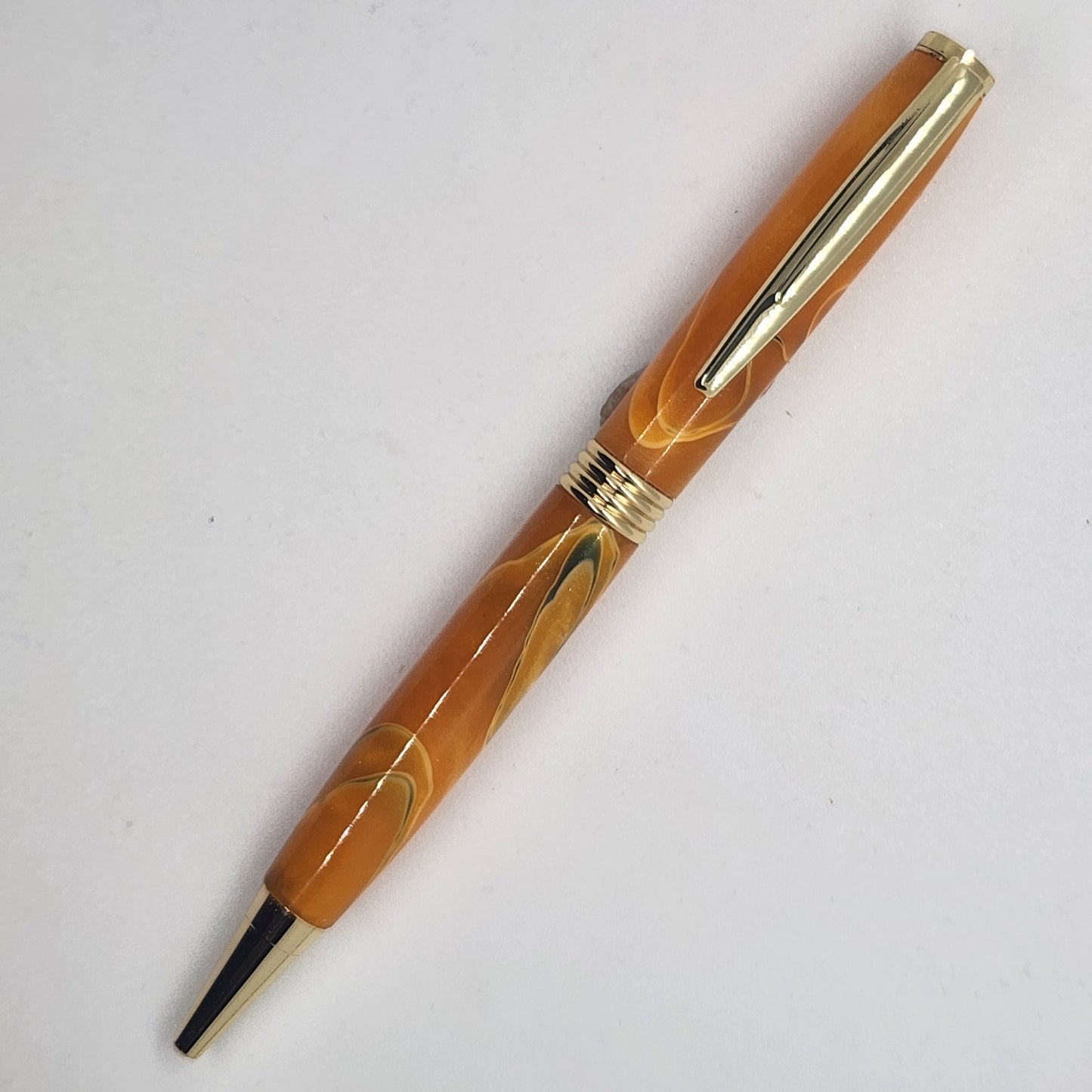 Trimline Pen - Acrylic Orange w/ Gold Finish
