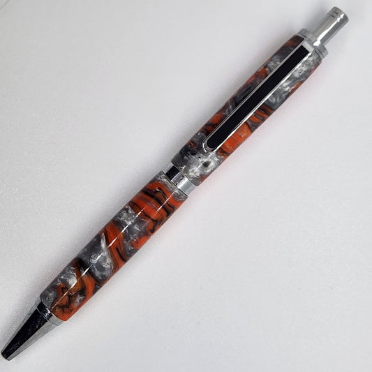Slimline Pro Click Pen - Acrylic Orange and Gray w/ Chrome Finish