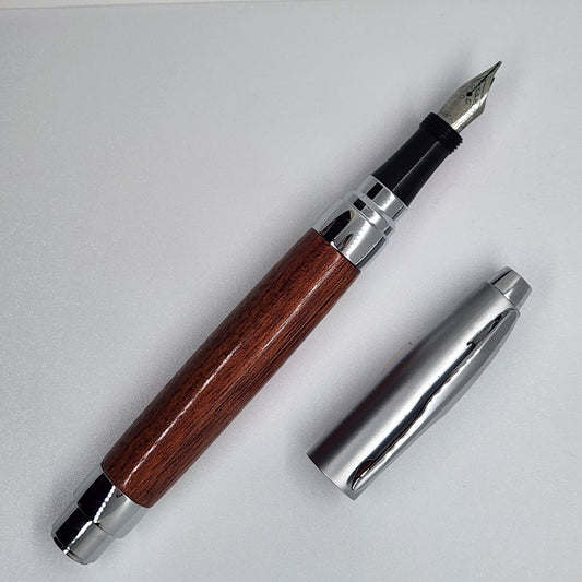 Fountain Presimo Satin Chrome Pen - Bloodwood