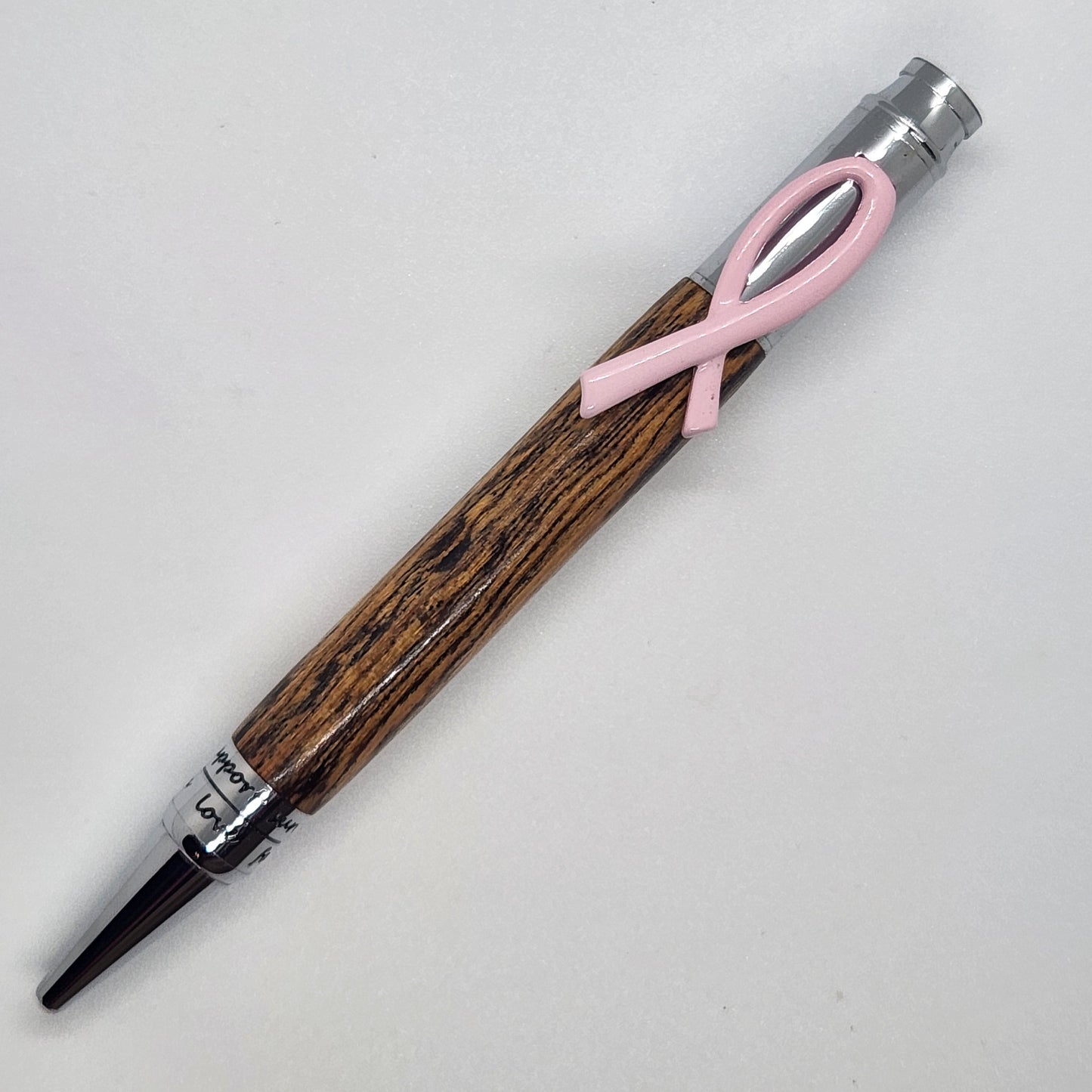 Breast Cancer Pen - Bocote w/ Chrome Finish