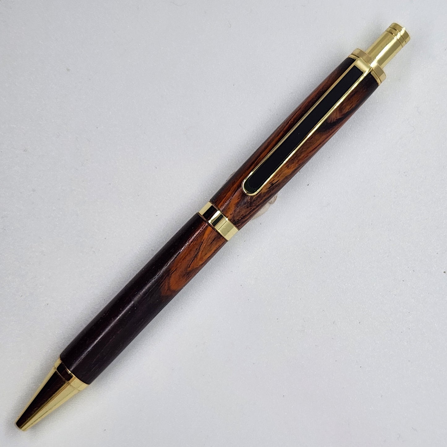Slimline Pro Click Pen - Cocobolo Wood w/ Gold Black Finish