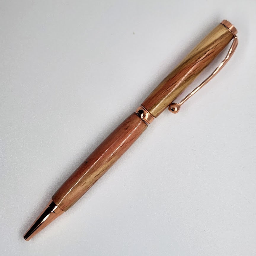 Slimline Pen - Flaming Elder Wood w/ Rose Finish