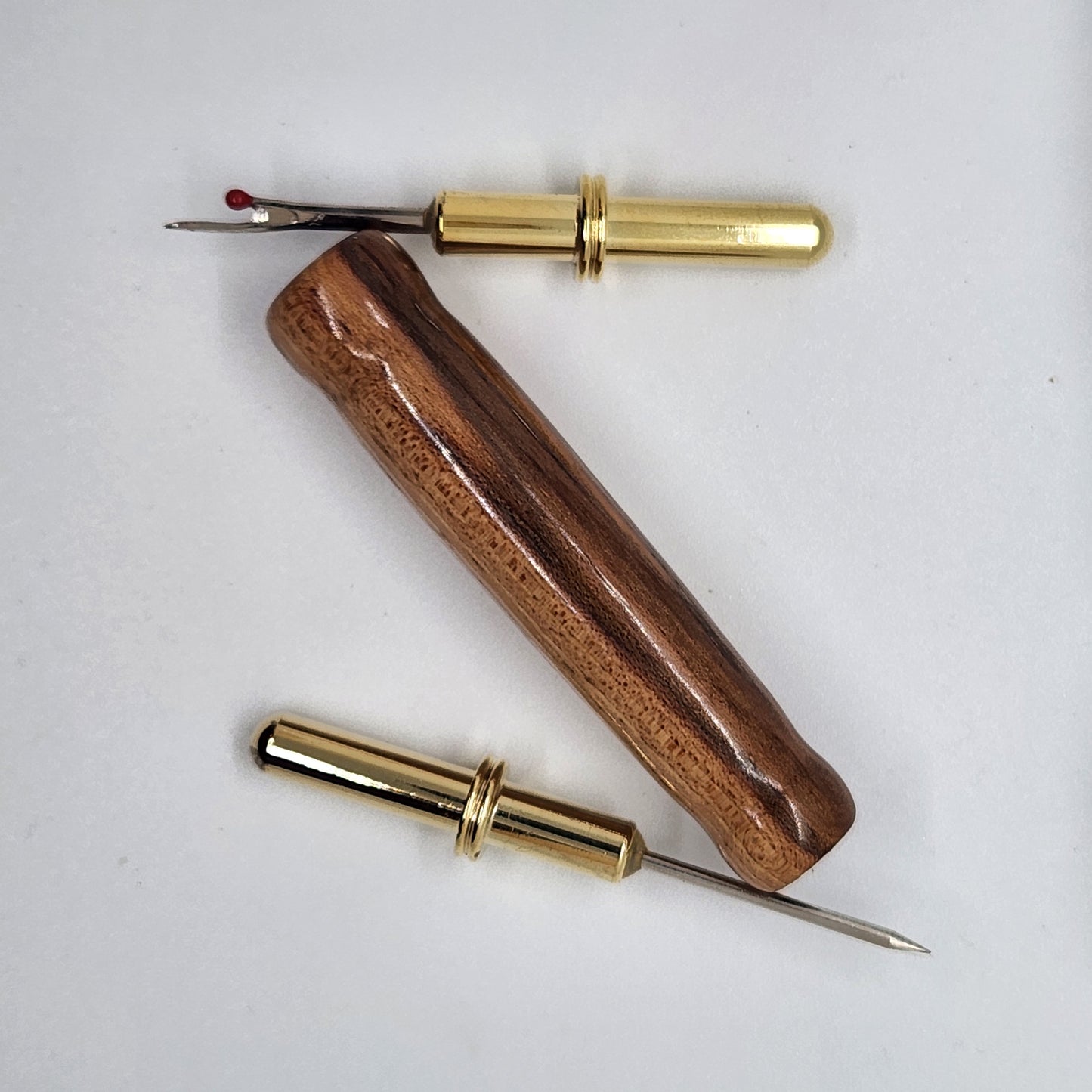 Seam Ripper Stiletto - Hickory w/ Gold Finish