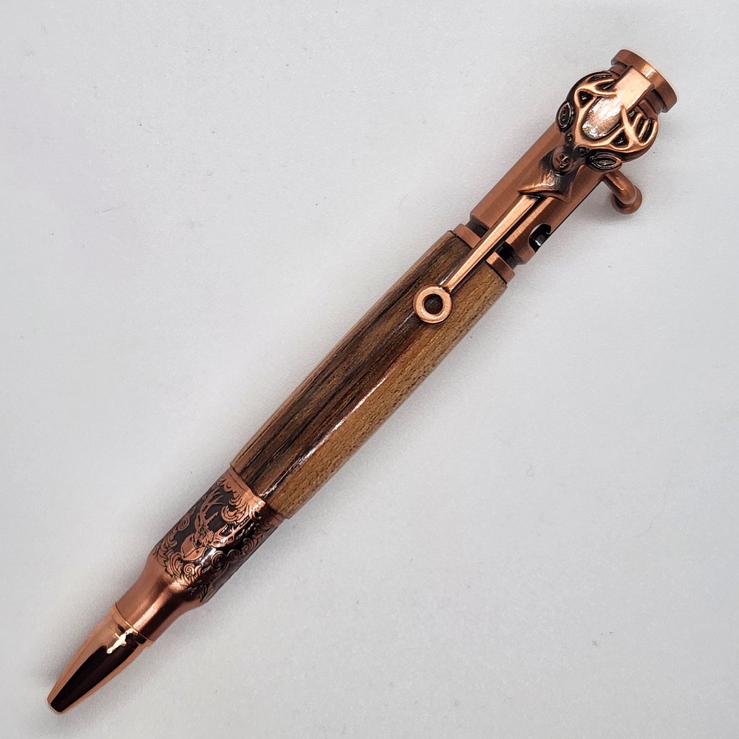 Bolt Action Deer Pen - Hickory Wood w/ Copper Finish
