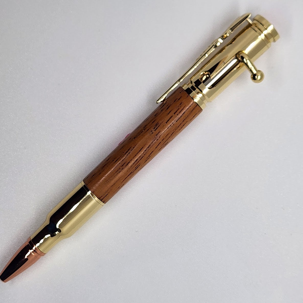 Bolt Action Rifle Pen - Mahogany Wood w/ Gold Finish