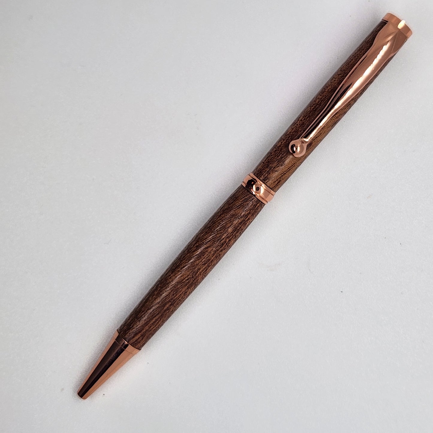 Slimline Pen - Mahogany Wood w/ Rose Finish