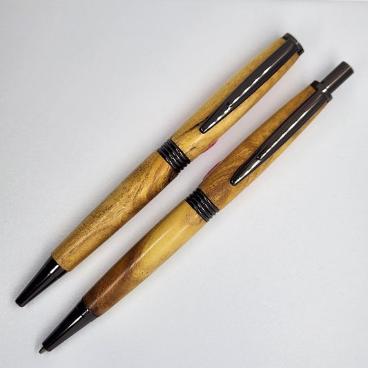 Trimline Pen and Pencil Set - Mulberry Wood w/ Gun Metal Finish