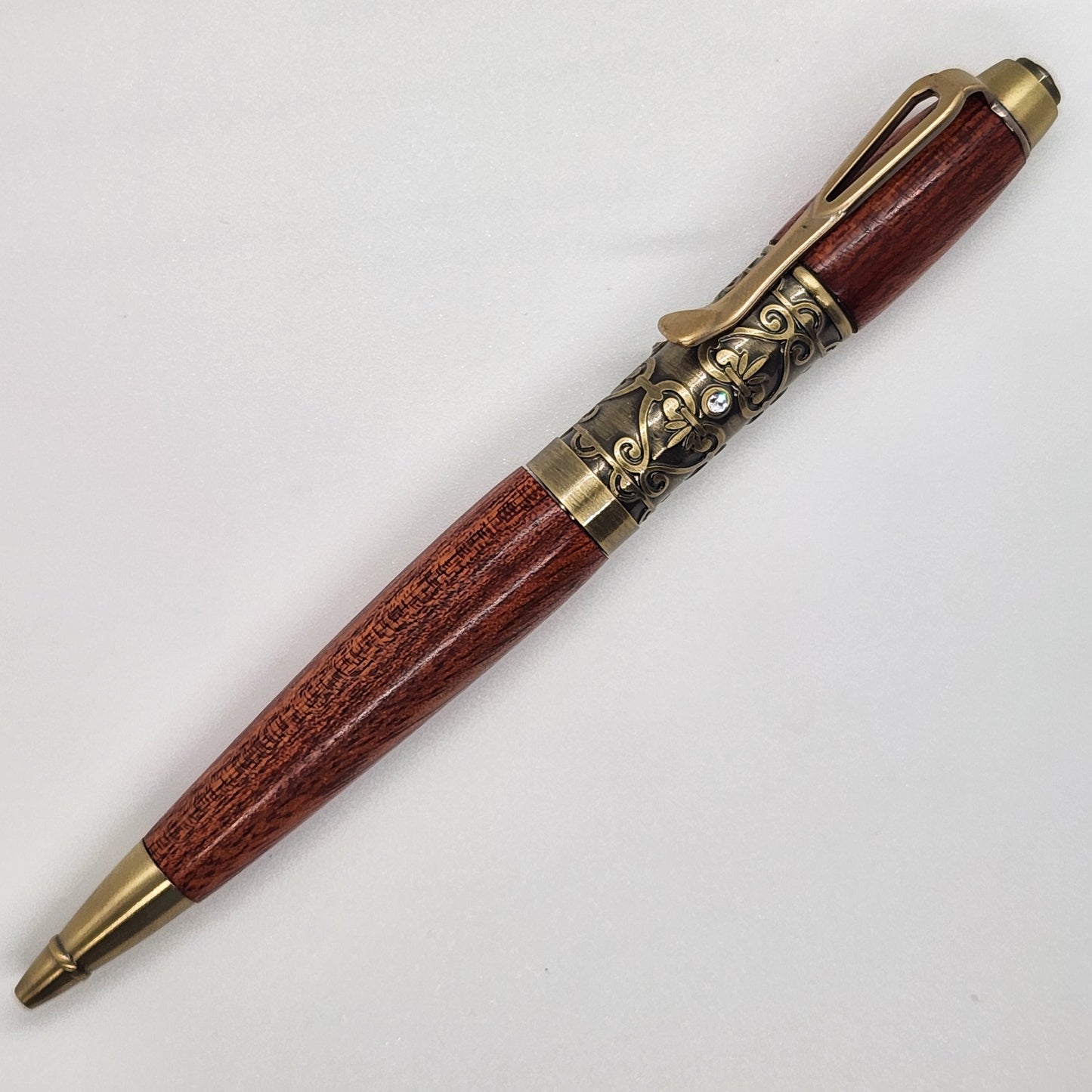 Filibella Pen - Redheart Wood w/ Brass Finish