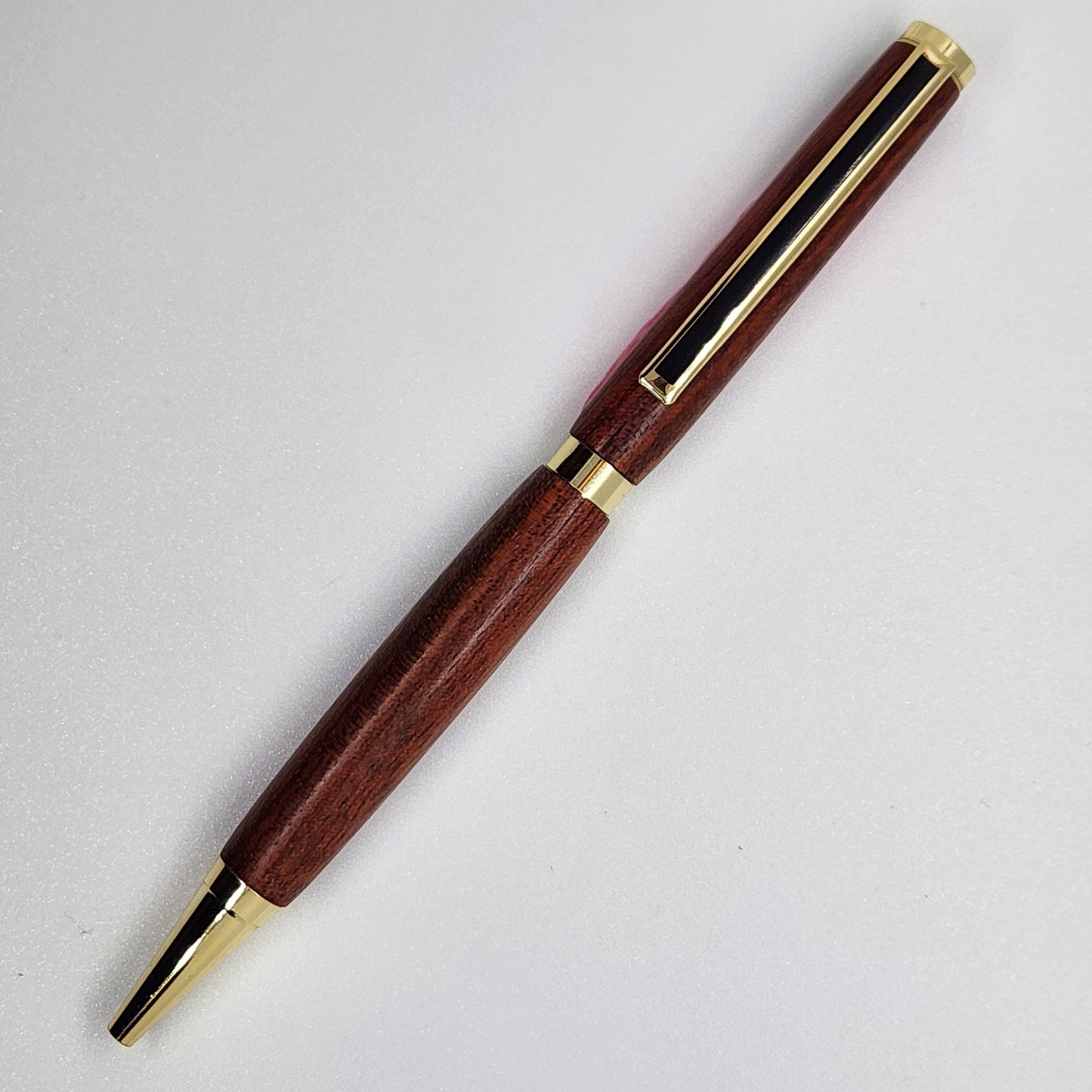 Slimline Pen - Redheart Wood w/ Gold Black Finish
