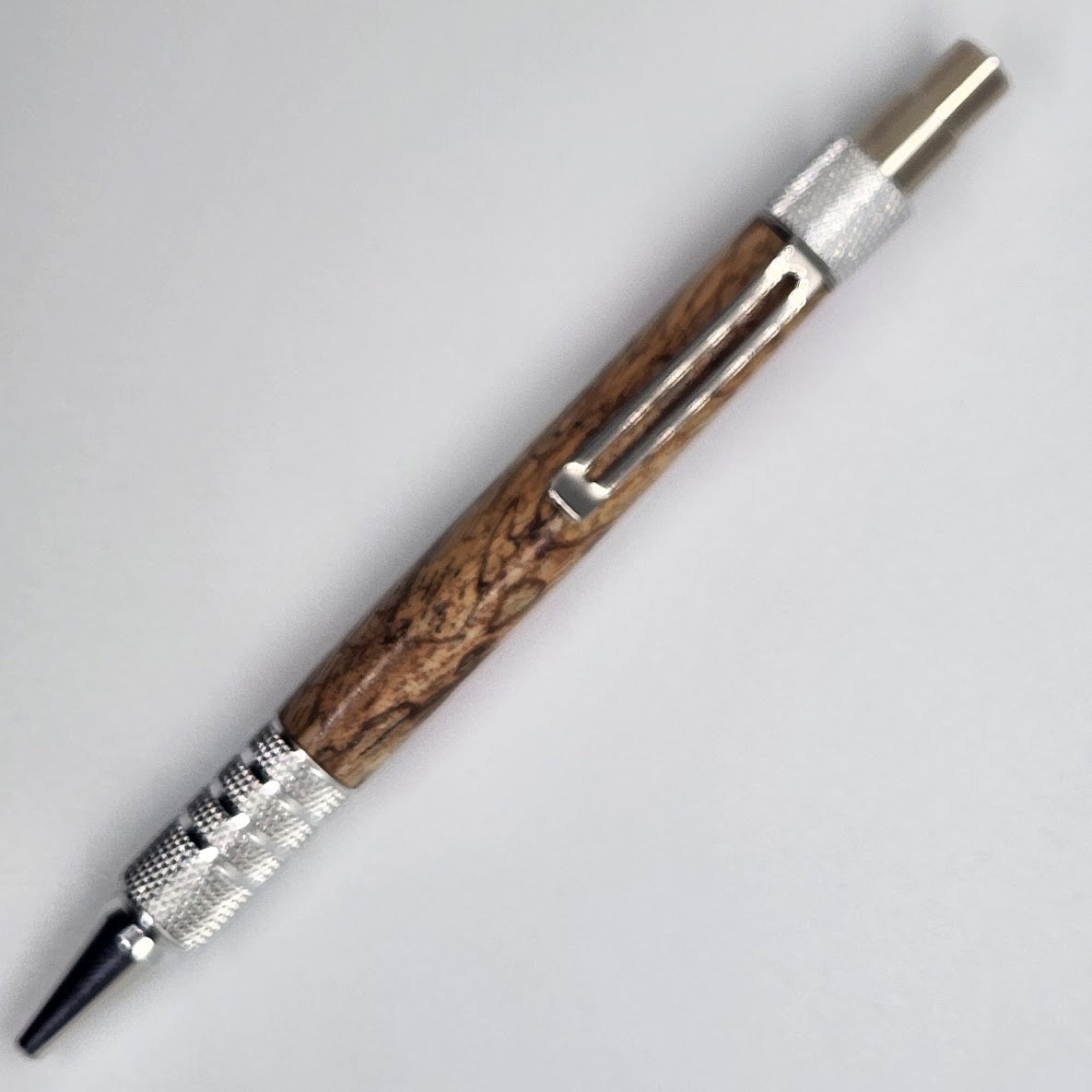 Dura Click Pen - Spalted Jatoba Wood w/ Aluminum Finish