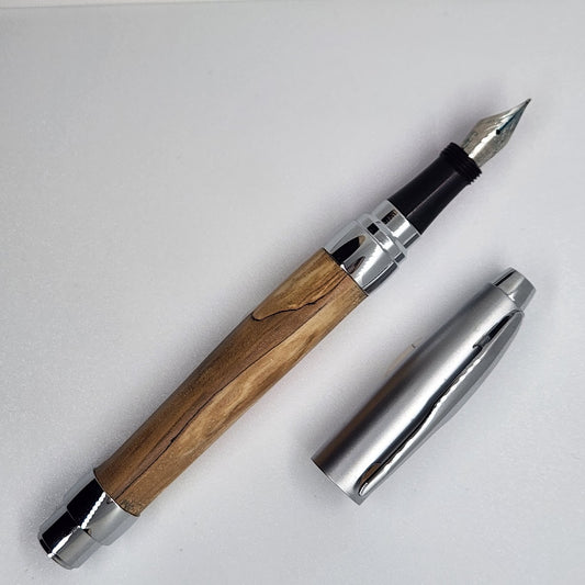 Fountain Presimo Satin Chrome Pen - Spalted Tamarind Wood