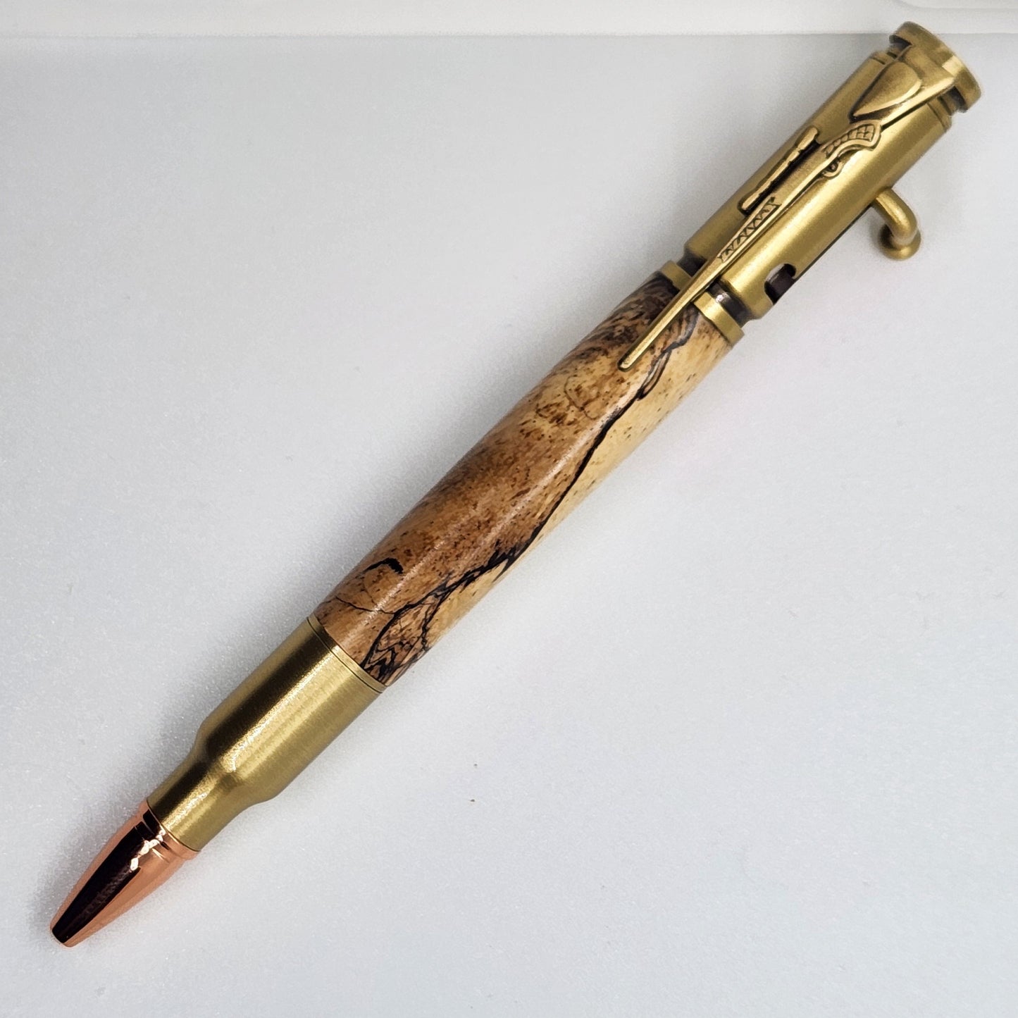 Bolt Action Rifle Pen - Tamarind Wood w/ Brass Finish