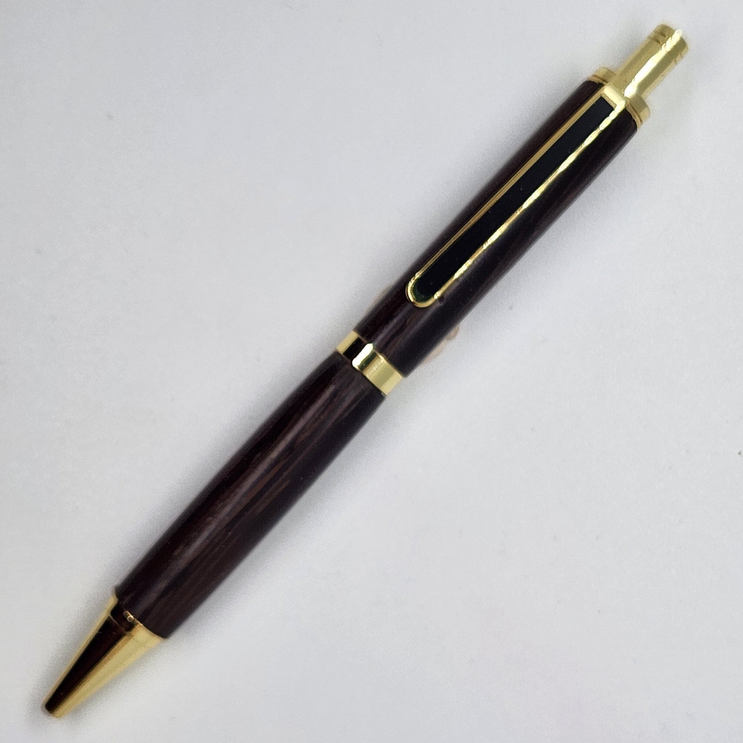 Slimline Pro Click Pen - Wenge Wood w/ Gold Black Finish