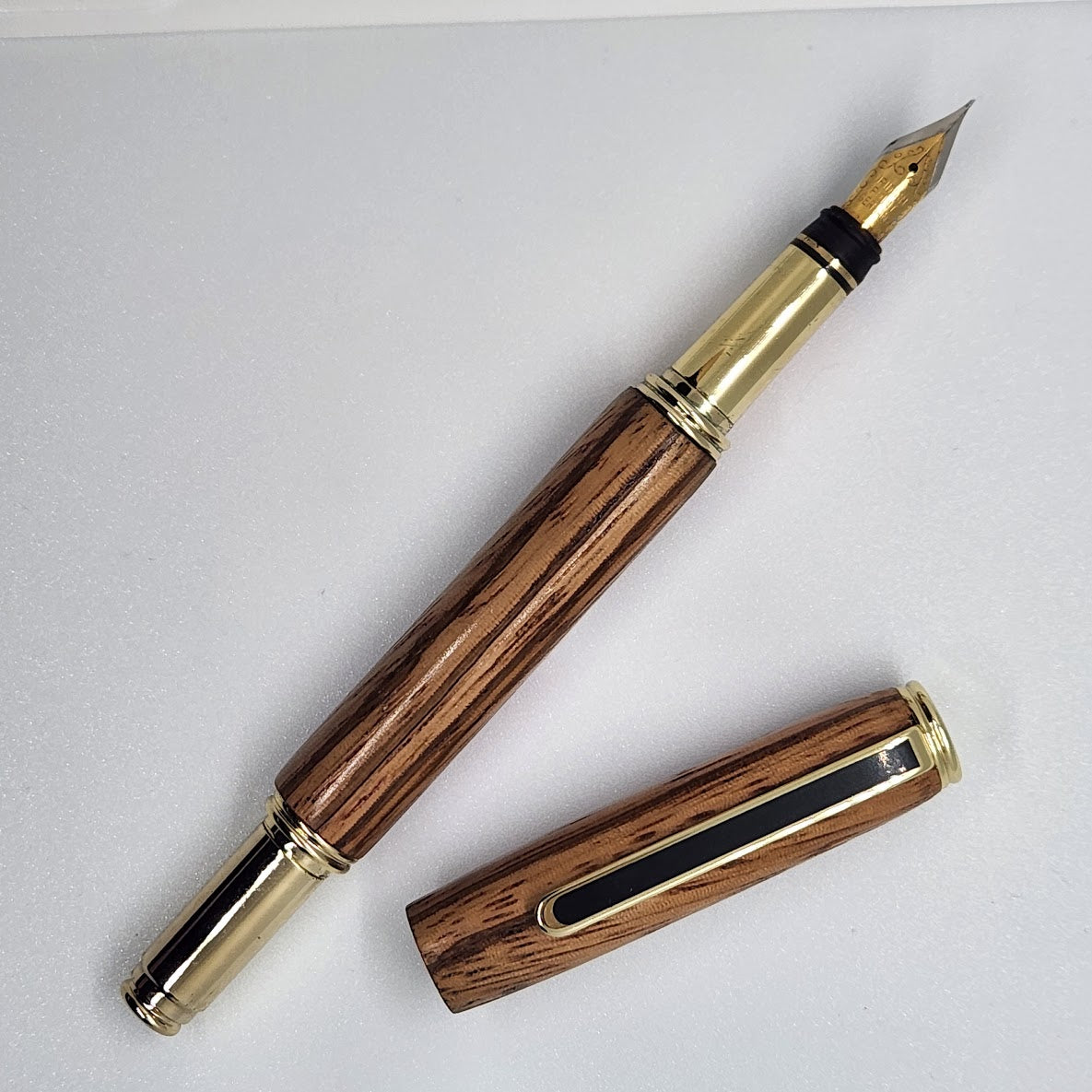 Fountain Traditional Pen - Zebrawood w/ Gold Finish