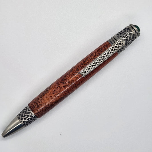 Celtic Pen - Bloodwood w/ Pewter Finish