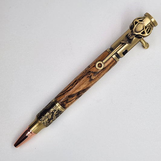 Bolt Action Deer Pen - Bocote Wood w/ Brass Finish