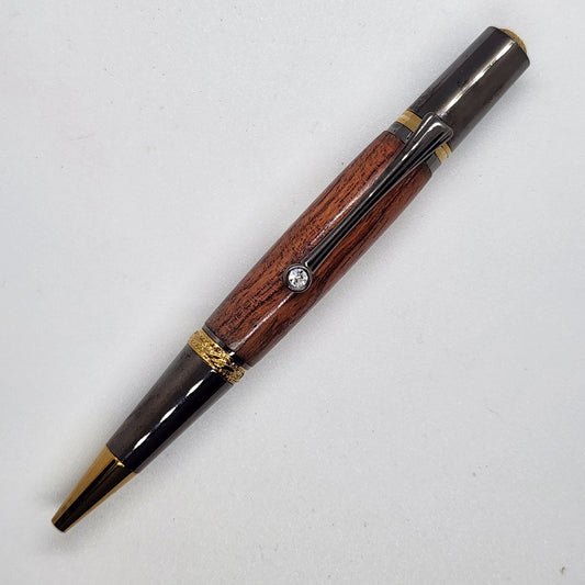 Rollerball Squire Twist - Cedar Wood w/ Gold and Gun Metal Finish