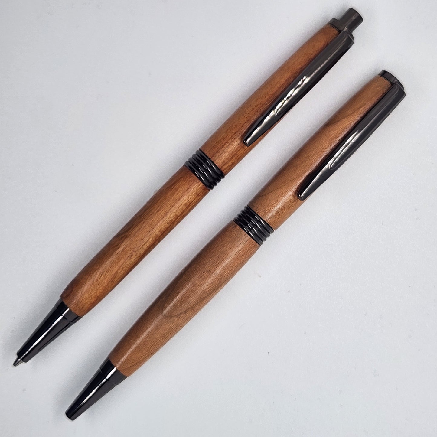 Trimline Pen and Pencil Set - Cherry Wood w/ Gun Metal Finish