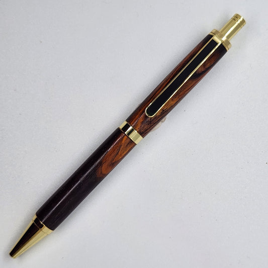 Slimline Pro Click Pen - Cocobolo Wood w/ Gold Finish