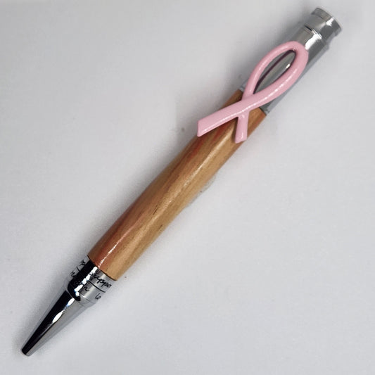 Breast Cancer Pen - Flaming Elder w/ Chrome Finish