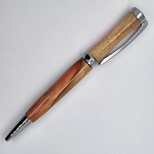 Concava Pen - Flaming Elder Wood w/ Chrome Finish