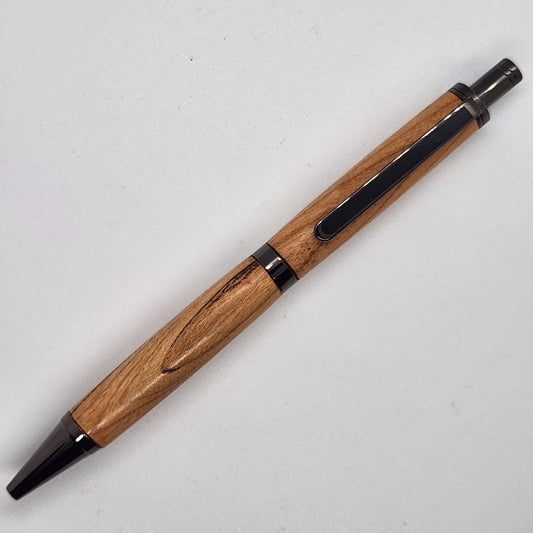 Slimline Pro Click Pen - Hickory Wood w/ Gun Metal Finish