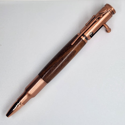 Bolt Action Rifle Pen - Jobillo Wood w/ Copper Finish