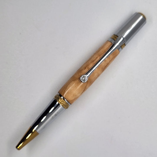 Rollerball Squire Twist - Maple Wood w/ Gold and Chrome Finish