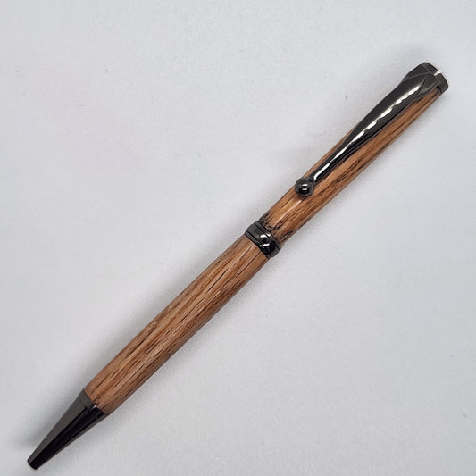 Slimline Pen - Oak Wood w/ Gun Metal Finish