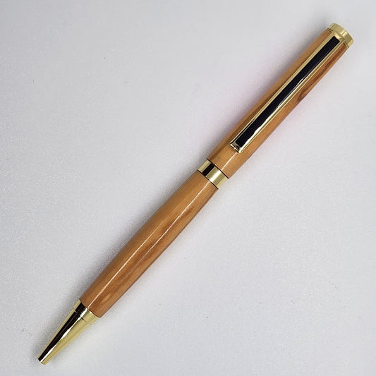 Slimline Pen - Olive Wood w/ Gold Black Finish