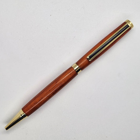 Slimline Pen - Padauk Wood w/ Gold Black Finish
