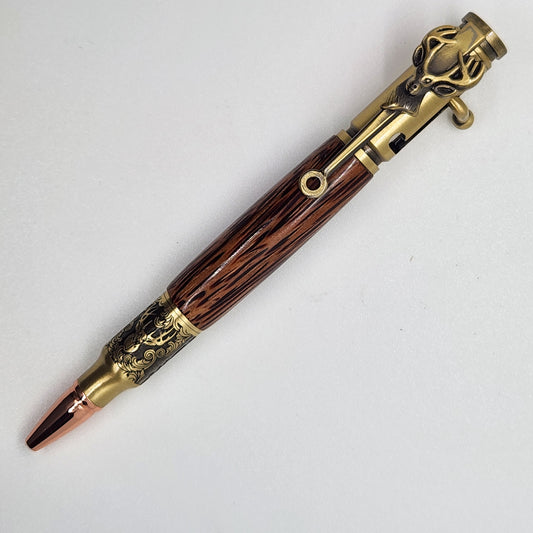 Bolt Action Deer Pen - Red Palm Wood w/ Brass Finish