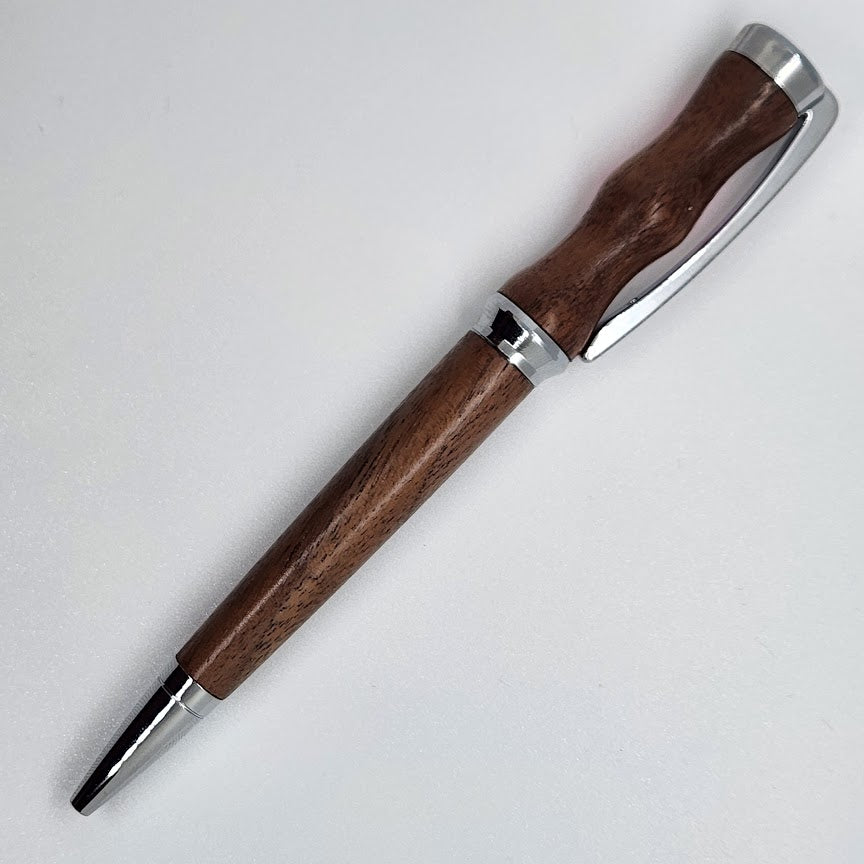 Concava Pen - Walnut Wood w/ Chrome Finish