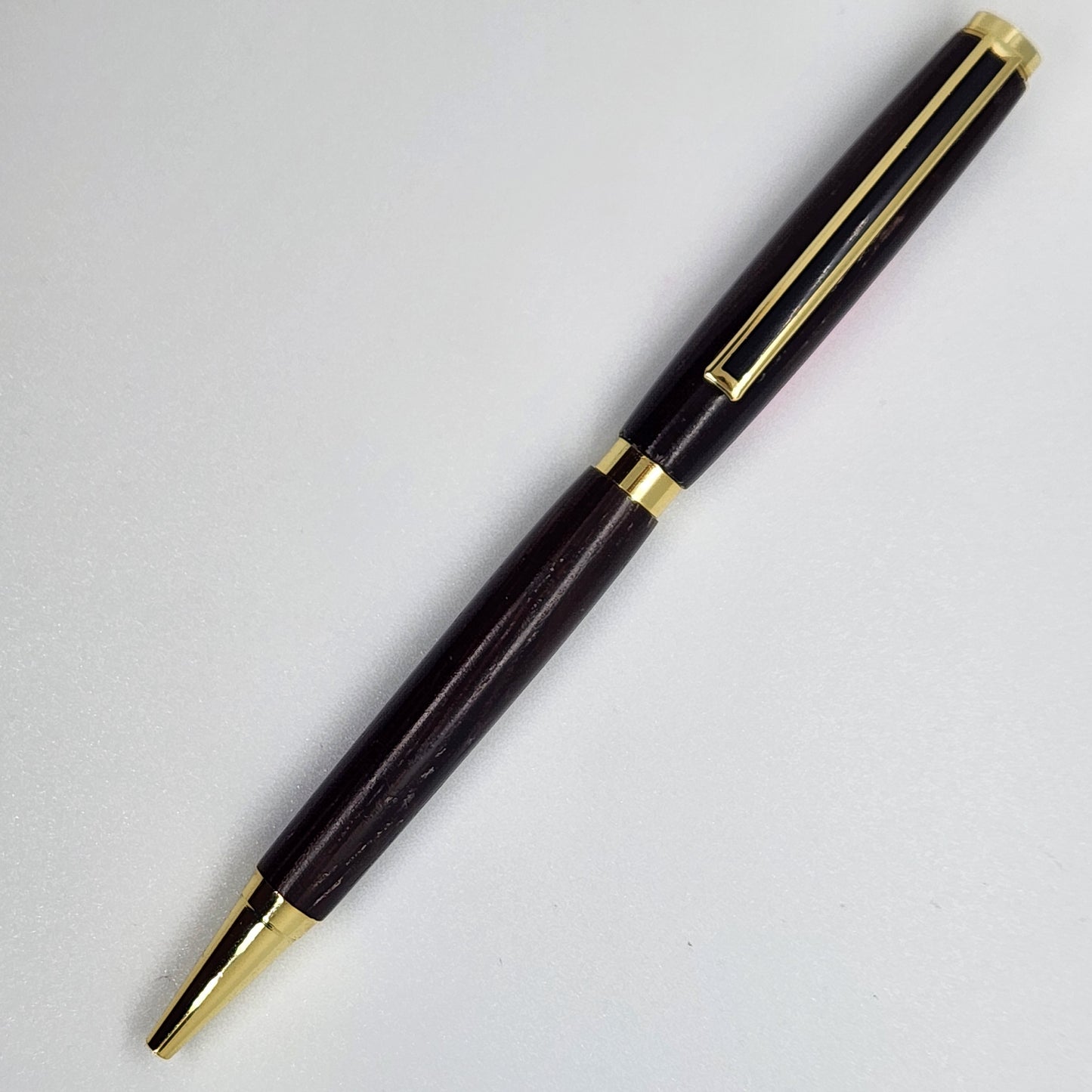 Slimline Pen - Wenge Wood w/ Gold Black Finish